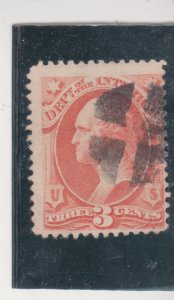 US Scott # O98 Used 3c Interior Department Official w/ Cross Road Fancy Cancel