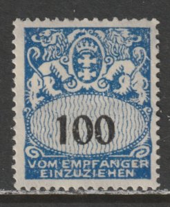 1923 Danzig - Sc J38 - MH VF - 1 single - Danzig Coat of Arms