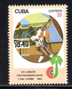 CUBA Sc# 2529 CARIBBEAN GAMES sports 20c JAVELIN  1982 MNH