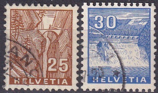 Switzerland #224-5 F-VF Used CV $9.80 (Z4590)