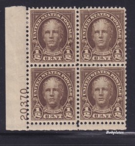 BOBPLATES #653 Hale Lower Left Plate Block 20370 VF H SCV=$2 *