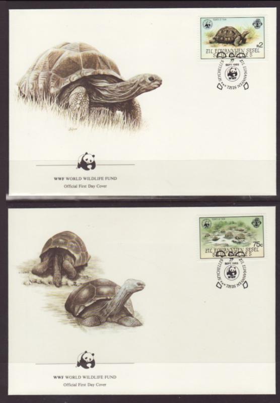 Seychelles Zil Elwannyen Sesel 106-109 Tortosies S/4 U/A FDC