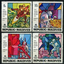 MALDIVES 1969 - Scott# 298-301 Moon Landing Set of 4 NH