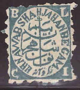 India - Feudatory state of Bhopal Scott 23 Unused typical centering and perfs