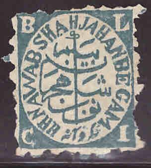 India - Feudatory state of Bhopal Scott 23 Unused typical centering and perfs