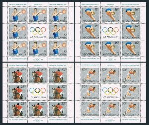 Yugoslavia 1680-1683 sheets,MNH.Michel 2048-2051 klb. Olympics Los Angeles-1984.