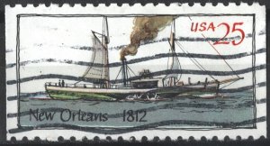 SC#2407 25¢ Steamboats: New Orleans Booklet Single (1989) Used