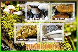 Stamps.  Mushrooms 2018 1+1 sheets perforated