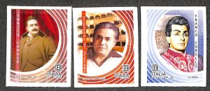 Italy 2021, Caruso, Di Stefano, Corelli 3v s-a, MNH