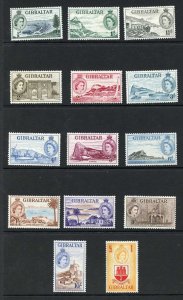 Gibraltar SG145/58 1953 Set of 14 M/M Cat 190 pounds