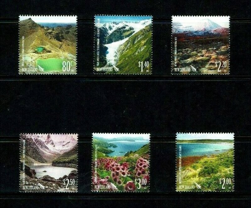 New Zealand: 2015 UNESCO World Heritage Sites, MNH set