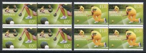 Australia SG3893/4 2012 Lawn Bowls Set Blocks of 4 U/M