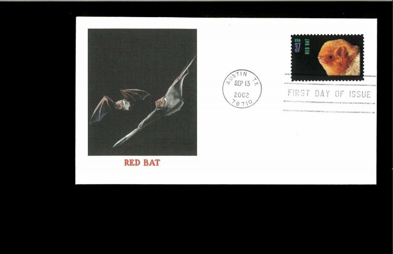 2002 First day Cover American Bats Austin TX