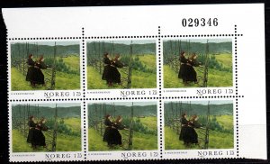 NORWAY. 1982. Painting IV. 1.75kr in corner block of six