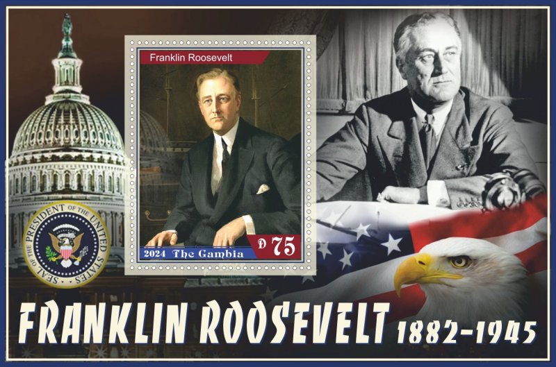 Stamps. Presidents USA Franklin Roosevelt 2024 year 8 sheet perforated NEW