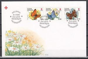 Finland, Scott cat. B241-B243. Red Cross issue. Butterflies. First day cover. ^