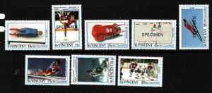 St Vincent-Sc#1588-96-unused NH short set to the $5 ex #1591-Sports-Olympics