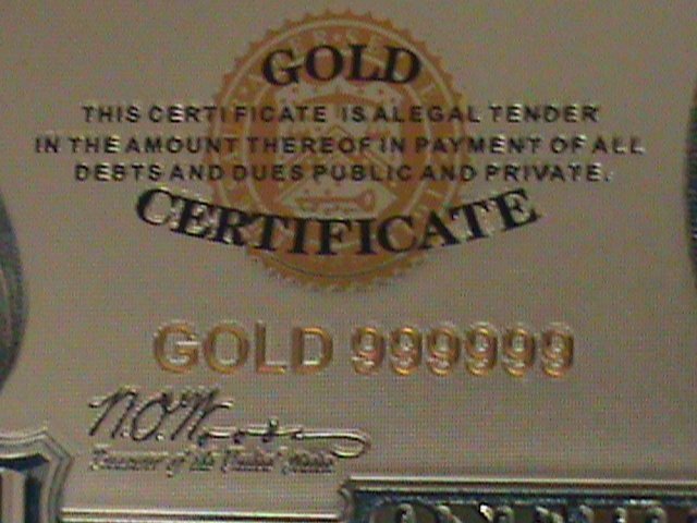 ​UNITED STATES-1928 CAT.#403- 24 KARAT GOLD REPLICA $100  -VF WITH CERTIFICATE