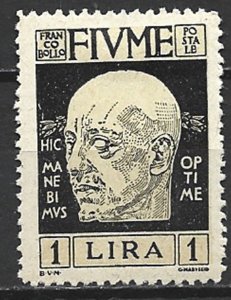 COLLECTION LOT 21007 FIUME #95 MH 1920 CV+$20