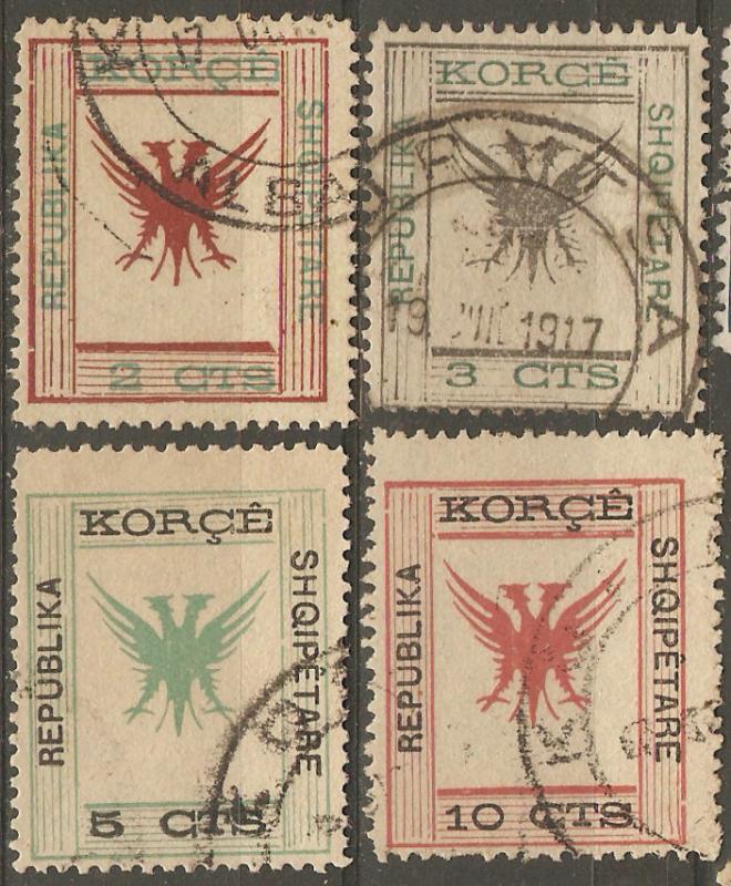 Albania 63-6 Mi Korzia 12-5 Used F/VF 1917-8 SCV $12.80