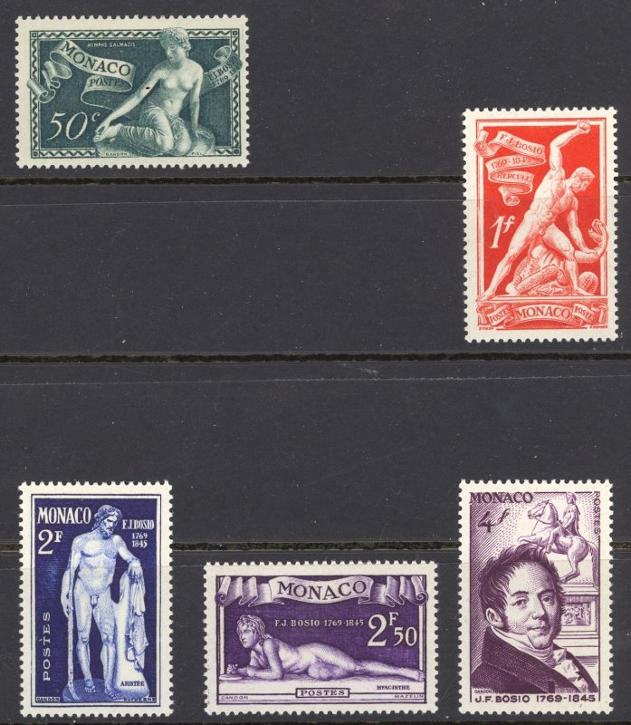 Monaco Sc# 209-213 MH 1948 50c-4fr Francois J. Bosio, Sculptures