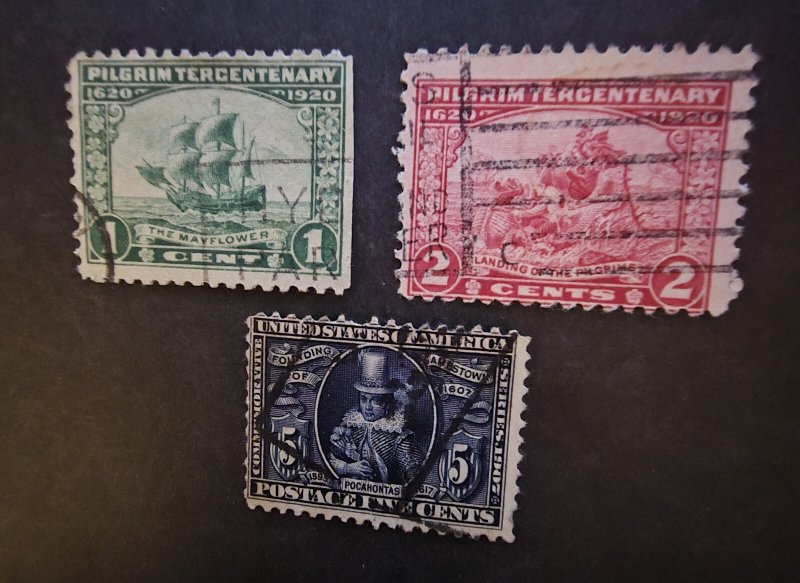 US  Scott 548-550 PILGRIM TERCENTENARY ISSUE Stamp Set Used T16160