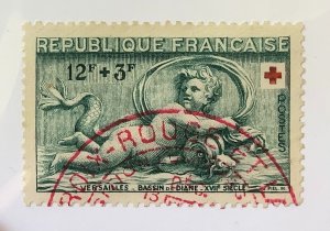 France 1952 Scott B273 used -  12 + 3 Fr,  Red Cross, Diane Pond in Versailles