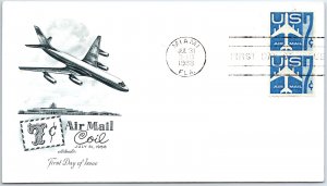 US FIRST DAY COVER PAIR OF 7c AIRMAIL COILS ON ARTMASTER CACHET 1958