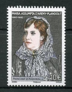 French Andorra 2017 MNH Maria Assumpta d'Areny-Plandolit 1v Set Stamps