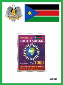 2020 SOUTH SUDAN - SOUVENIR SHEET - ISSUE JOINT - PANDEMIC CORONAVIRUS RARE MNH-