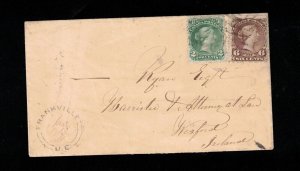 Canada #24iii & #27 Used On Cover To Wexford Ireland - 2cent Is The Soft White