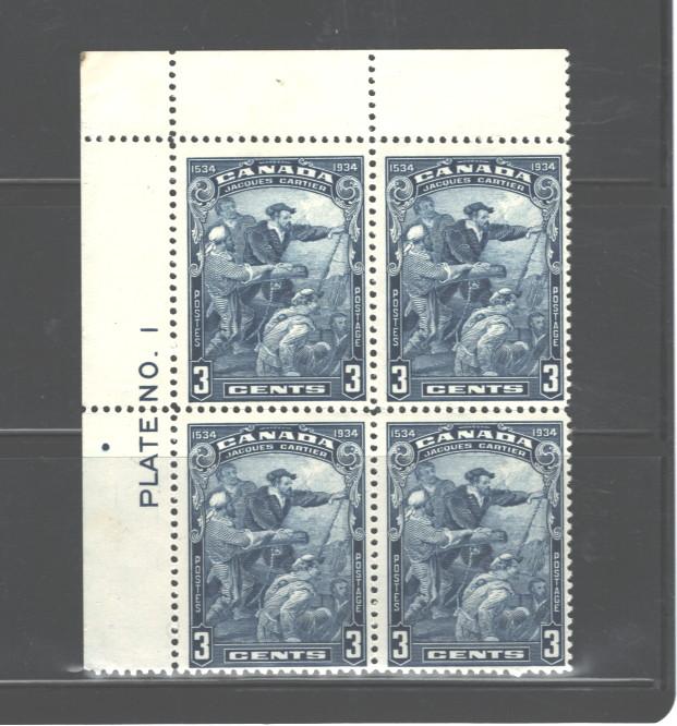 ​CANADA,1934 JACQUES CARTIER,#208 PB#1(UL),MNH PAY IN Cnd$$>