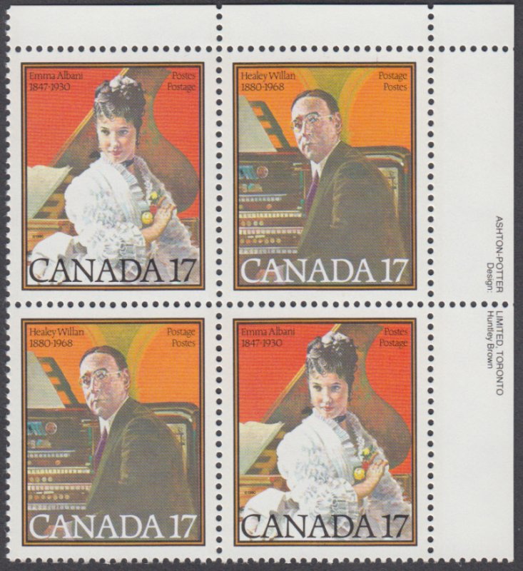 Canada - #861a Canadian Musicians Plate Block - MNH