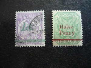 Stamps - Transvaal - Scott# 162-163 - Used & Mint Hinged Set of 2 Stamps