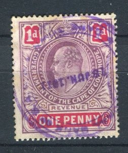 S.AFRICA CAPE GOOD HOPE; Early 1900s Ed VII Revenue issue used 1d. value