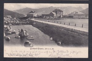 SWITZERLAND 1902 ’GOTTHARD-HOSPIZ’ POSTCARD AIROLO W/ ST. GOTTARDO MARKING
