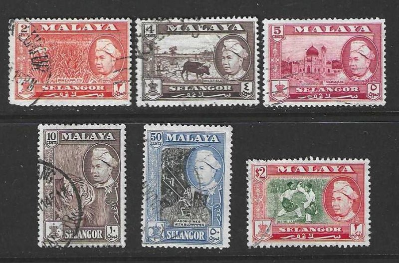 Malaya-Selangor 103-105, 107, 109, 111 Used SC $5.00