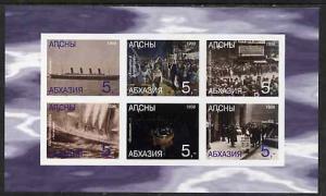 Abkhazia 1998 Titanic imperf sheetlet containing set of 6...