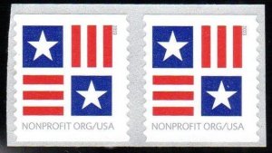 US 5756 2023 Patriotic Block Non-Profit (5c) Coil Pair MNH