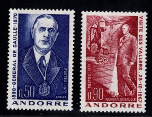(French) Andorra Scott 217-218 MH* De Gaulle set
