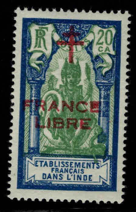 FRENCH INDIA  Scott 164 MH* France Libre overprint on Brahma stamp