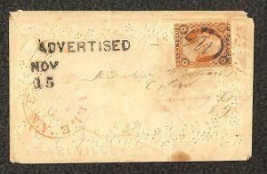 USA 11 STAMP EARLVILLE TO OXFORD NEW YORK ADVERTISED LADIES COVER (1850s)