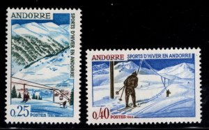 (French) Andorra Scott 169-170 MH* winter Ski Slopes stamp set