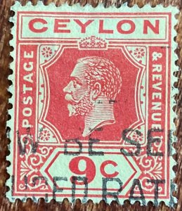 Ceylon #232 Used Single King Edward VII L21