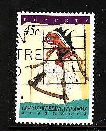 Cocos (Keeling) Is.-Sc#293-used 45c Puppet-1994-