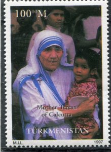 Turkmenistan 1997 MOTHER TERESA OF CALCUTTA 1 value Perforated Mint (NH)