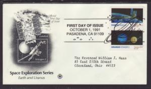 US Earth,Uranus 1991 PCS Typed FDC BIN