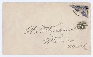 US 233 4c Columbian diagonal bisect tied to cover by Wasepi MI postmark PF cert