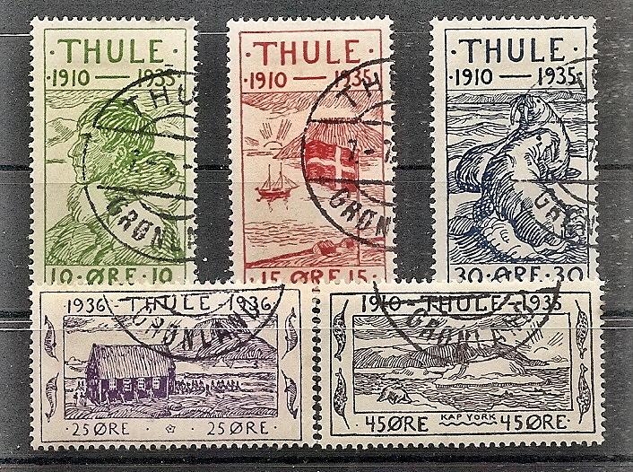 GREENLAND-THULE REGION T1-T5 (Facit) Used 1935 Pictorials