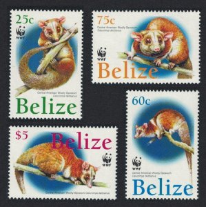 Belize WWF American Woolly Opossum 4v 2004 MNH SC#1177-1180 SG#1315-1318